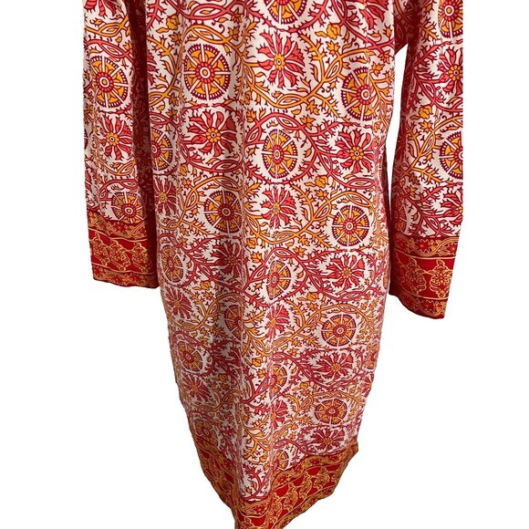 ๐ Coolibar UPF 50+ Tunic Dress Women's M Floral Geometric Boho Cotton Blend - Picture 11 of 14